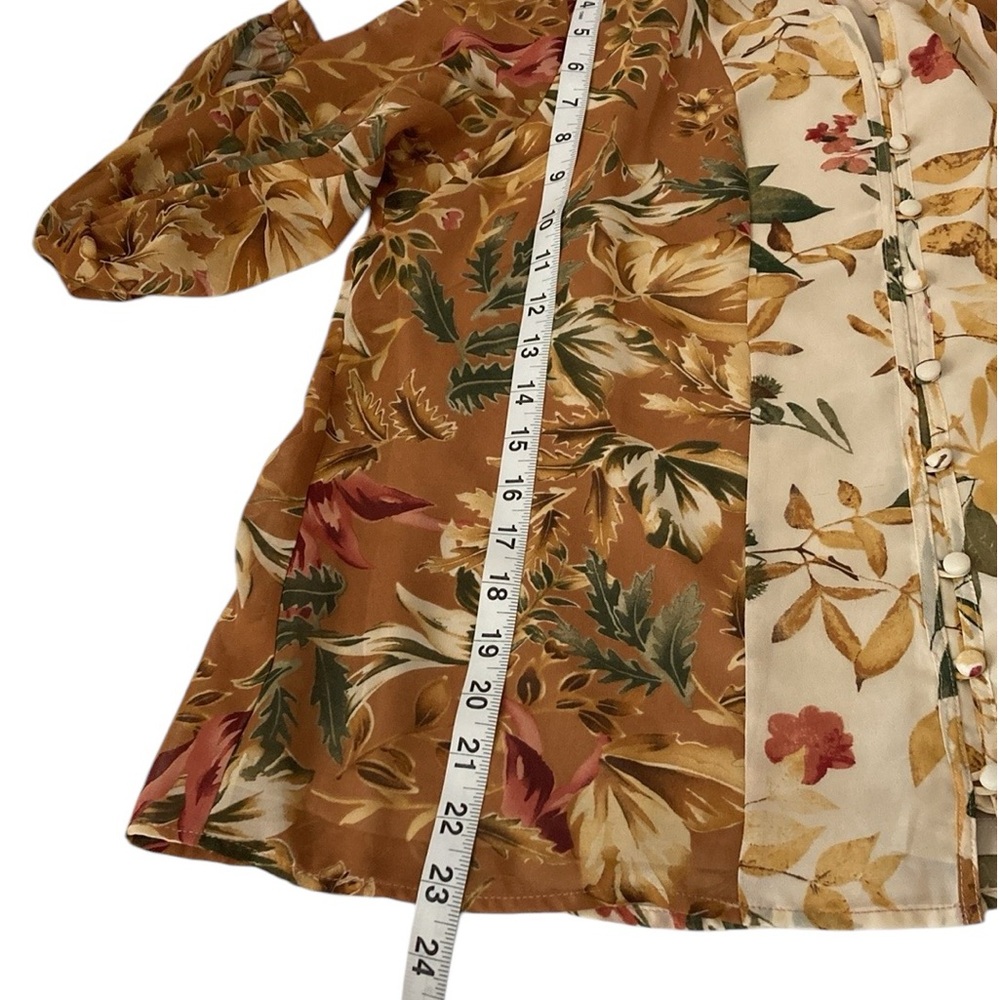 Christopher & Banks beautiful brown, green and tan leaves pattern,SP - Picture 7 of 7